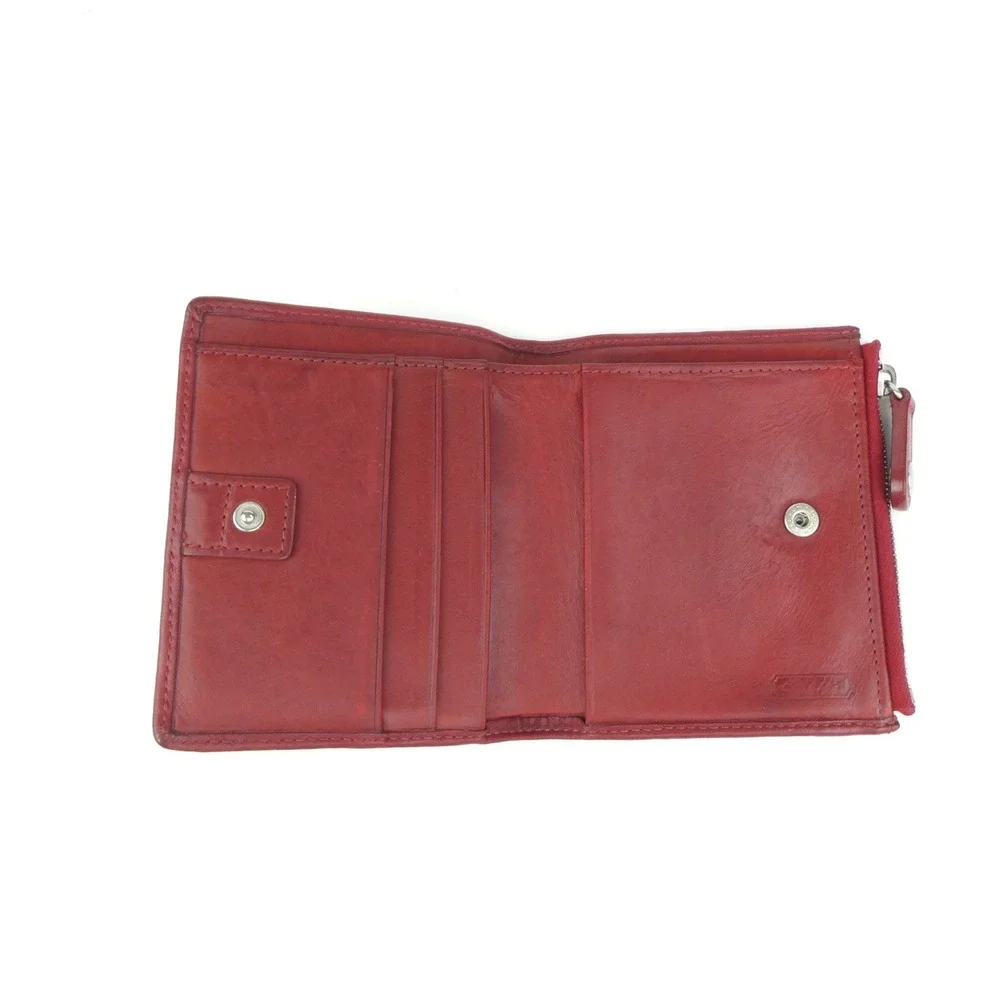 Coach Red Leather Small Bifold Wallet